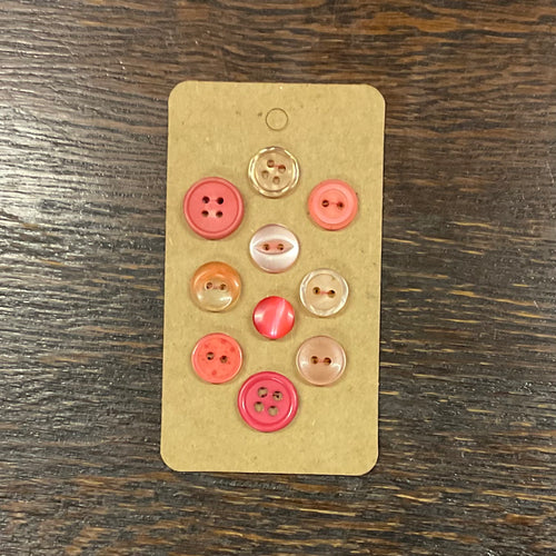 Vintage Buttons - 10 small pink buttons
